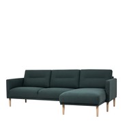 Chaiselongue Sofa (RH) - Dark Green,  Oak Legs